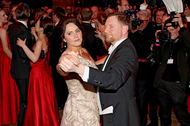 Michael Kretschmer mit Partnerin Annett Hofmann beim 18. SemperOpernball 2026 in der Semper Oper. Dresden, 06.02.2026