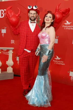Johannes Becher und Katharina Schulze bei der BR-Livesendung Fastnacht in Franken in den Mainfrankensälen. Veitshöchheim, 06.02.2026