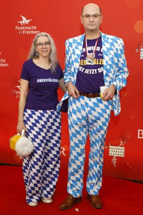 Albert Füracker mit Ehefrau Evelyne Füracker bei der BR-Livesendung Fastnacht in Franken in den Mainfrankensälen. Veitshöchheim, 06.02.2026