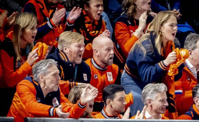 MILAN - Queen Maxima, Princess Amalia and King Willem-Alexander visit the women s 3000 meters Milano Speed Skating Stadium during the Milan Cortina 2026 Winter Olympics. ROBIN UTRECHT ANP netherlands out - belgium out  Copyright: xx x549927818x originalFilename: 549927818.jpg