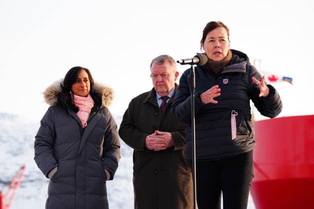 Joint Canadian, Danish, and Greenlandic press conference Greenland s Minister for Foreign Affairs, Vivian Motzfeldt talks to the press during a press conference with Danish Foreign Minister Lars Loekke Rasmussen and Canada s Foreign Minister Anita Anand in Nuuk, Greenland Saturday, February 7, 2026 , Groenland Denmark Copyright: IdaxMariexOdgaardx spdk20260207-170455-L