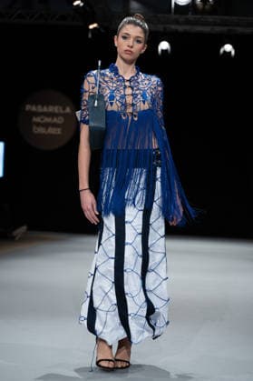 Modad catwalk during Madrid Fashion Week in Madrid - 07 Feb 2026 A model walks the runway in a design by designer CSDMM at the Momad catwalk during the Madrid Fashion Week at Ifema. Madrid Spain Copyright: xAtilanoxGarciax xSOPAxImagesx photos04472
