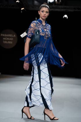 Modad catwalk during Madrid Fashion Week in Madrid - 07 Feb 2026 A model walks the runway in a design by designer CSDMM at the Momad catwalk during the Madrid Fashion Week at Ifema. Madrid Spain Copyright: xAtilanoxGarciax xSOPAxImagesx photos04473
