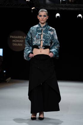 Modad catwalk during Madrid Fashion Week in Madrid - 07 Feb 2026 A model walks the runway in a design by designer CSDMM at the Momad catwalk during the Madrid Fashion Week at Ifema. Madrid Spain Copyright: xAtilanoxGarciax xSOPAxImagesx photos04481