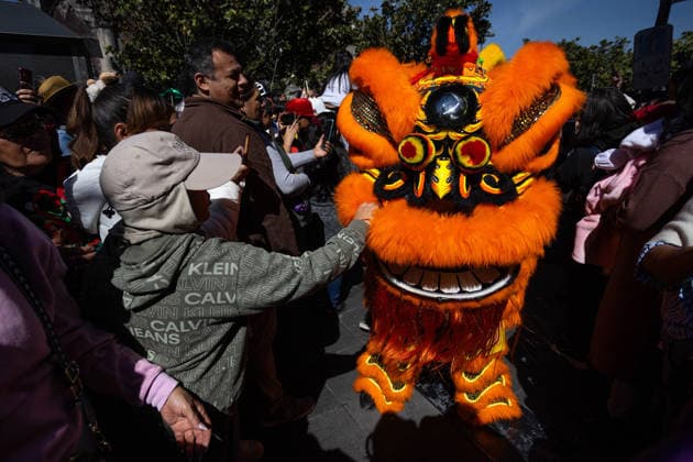 Chinese New Year celebrations in Mexico City MEXICO CITY, MEXICO - FEBRUARY 07: Lion dancers take part in a parade as spectators watch, during Chinese New Year celebrations through the streets of the city center, in Mexico City, Mexico on February 07, 2026. Dozens of dragon and lion dancers paraded close to spectators in Mexico City s center, marking the start of Chinese New Year celebrations, the Year of the Horse. Daniel Cardenas Anadolu Mexico City Mexico. Editorial use only. Please get in touch for any other usage.  Copyright: x2026xAnadoluxDanielxCardenasx