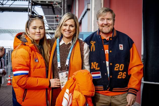 MILAN - Queen Maxima, Princess Amalia, and King Willem-Alexander in the men s 5,000-meter speed skating final at the Milan Speed Skating Stadium, Milan Cortina 2026 Olympic Winter Games. ROBIN UTRECHT ANP netherlands out - belgium out  Copyright: xx x550036516x originalFilename: 550036516.jpg