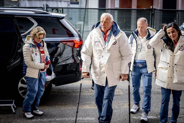 MILAN - King Harald and Queen Sonja of Norway visit the men s 5000 meters Milano Speed Skating Stadium during the Milan Cortina 2026 Winter Olympics. ROBIN UTRECHT ANP netherlands out - belgium out  Copyright: xx x550036562x originalFilename: 550036562.jpg