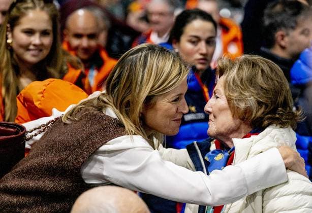 MILAN - Queen Maxima, Princess Amalia and King Willem-Alexander congratulate Norwegian King Harald and Norwegian Queen Sonjana in the 5,000 meters speed skating men s final Milano Speed Skating Stadium Olympic Winter Games Milan Cortina 2026 ROBIN UTRECHT netherlands out - belgium out  Copyright: xx x550051462x originalFilename: 550051462.jpg