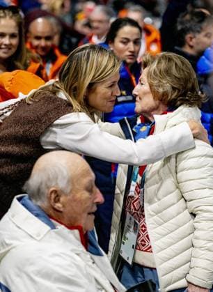 MILAN - Queen Maxima, Princess Amalia and King Willem-Alexander congratulate Norwegian King Harald and Norwegian Queen Sonjana in the 5,000 meters speed skating men s final Milano Speed Skating Stadium Olympic Winter Games Milan Cortina 2026 ROBIN UTRECHT netherlands out - belgium out  Copyright: xx x550051468x originalFilename: 550051468.jpg