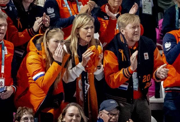 MILAN - Queen Maxima, Princess Amalia and King Willem-Alexander in the men s 5,000-meter speed skating final at the Milan Speed Skating Stadium, Milan Cortina 2026 Olympic Winter Games. ROBIN UTRECHT ANP netherlands out - belgium out  Copyright: xx x550052675x originalFilename: 550052675.jpg
