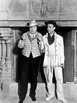 RECORD DATE NOT STATED William Randolph Hearst and William Randolph Hearst Jr. (at Hearst Castle) for the 49ers party given for William Randolph Hearst s birthday (aka The Covered Wagon Party) 1933 EDITORIAL USE ONLY  Copyright: x