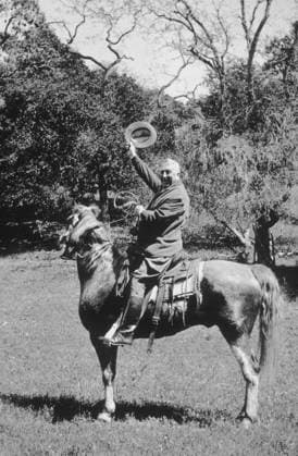 RECORD DATE NOT STATED William Randolph Hearst on a horse at Hearst Castle circa 1934 EDITORIAL USE ONLY  Copyright: x