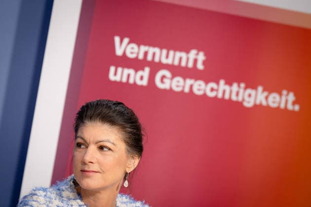 Einreichung Wahlprüfungsbeschwerde, BSW, BPK Berlin, Tagungszentrum, Bundespressekonferenz, Einreichung Wahlprüfungsbeschwerde, BSW, Sahra Wagenknecht Berlin Berlin GER *** Submission of election petition, BSW, BPK Berlin, Conference Center, Federal Press Conference, Submission of election petition, BSW, Sahra Wagenknecht Berlin Berlin GER