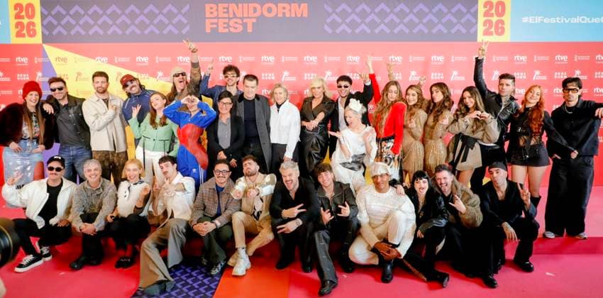 Press conference with the 18 artists of Benidorm Fest 2026 The 18 artists of Benidorm Fest 2026 pose after a press conference, at the Mirador del Castillo, on February 9, 2026, in Benidorm, Alicante, Valencian Community Spain After the welcome party last Saturday, February 7, today officially starts the week of Benidorm Fest 2026, six days in which the two semi-finals will be held on February 10 and 12 and the final on February 14, 2026 In addition to the three galas, the programming of the sixth edition of the festival includes rehearsals, press conferences and pre and post galas programs 09 FEBRUARY 2026 Joaquí Benidorm, Alicante, Comunidad Va Benidorm, Alicante, Comunidad Va Spain Copyright: xJoaquinxReinax 7276945