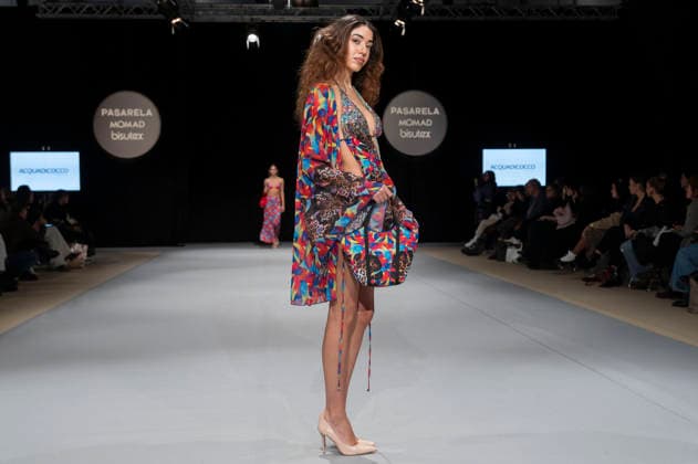 February 9, 2026, Madrid, Madrid, Spain: The model walks the runway at the MOMAD International Fashion Show, wearing designs by students from the ACQUADICOCCO, Madrid School of Fashion Design), Madrid, (02.06.26) Madrid Spain  - ZUMAc312 20260209_zsp_c312_031 Copyright: xOscarxManuelxSanchezx