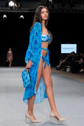 February 9, 2026, Madrid, Madrid, Spain: The model walks the runway at the MOMAD International Fashion Show, wearing designs by students from the ACQUADICOCCO, Madrid School of Fashion Design), Madrid, (02.06.26) Madrid Spain  - ZUMAc312 20260209_zsp_c312_047 Copyright: xOscarxManuelxSanchezx