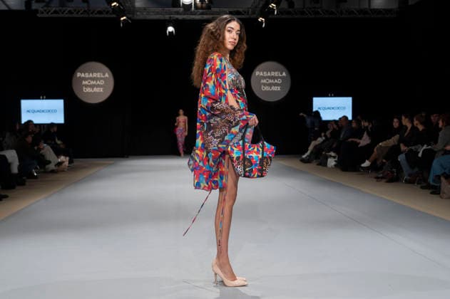February 9, 2026, Madrid, Madrid, Spain: The model walks the runway at the MOMAD International Fashion Show, wearing designs by students from the ACQUADICOCCO, Madrid School of Fashion Design), Madrid, (02.06.26) Madrid Spain  - ZUMAc312 20260209_zsp_c312_051 Copyright: xOscarxManuelxSanchezx