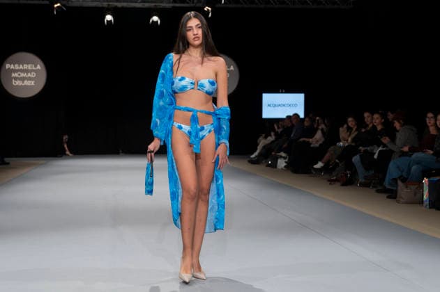 February 9, 2026, Madrid, Madrid, Spain: The model walks the runway at the MOMAD International Fashion Show, wearing designs by students from the ACQUADICOCCO, Madrid School of Fashion Design), Madrid, (02.06.26) Madrid Spain  - ZUMAc312 20260209_zsp_c312_057 Copyright: xOscarxManuelxSanchezx