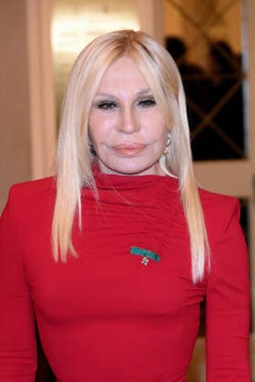 February 9, 2026, Milan, Rome, Italy: 09 02 2026 Milan, Welcome cocktail for guests at the Opening Ceremony of the Milan Cortina 2026 Olympics at the Teatro alla Scala. - Pictured: Donatella Versace Milan Italy  - ZUMAa289 20260209_zia_a289_084 Copyright: xMax Agfx