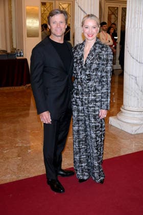 February 9, 2026, Milan, Rome, Italy: 09 02 2026 Milan, Welcome cocktail for the guests of the Opening Ceremony of the Milan Cortina 2026 Olympics at the Teatro alla Scala. - in the photo: Katherine Lanasa, Grant Alan Show. Milan Italy  - ZUMAa289 20260209_zia_a289_100 Copyright: xMax Agfx