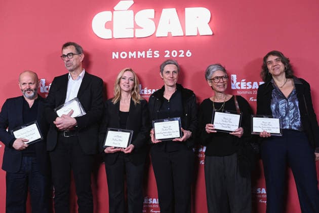 Cesar Nominees Dinner - Paris Gilles Marchand, Dominik Moll, Lea Drucker, Carole Scotta, Caroline Benjo and Barbara Letellier attend the Cesar 2026 - Nominee Dinner at Le Fouquet s on February 09, 2026 in Paris, France. Photo by Franck Castel ABACAPRESS.COM Paris France  Copyright: xCastelxFranck ABACAx