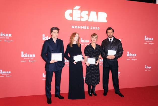 Cesar Nominees Dinner - Paris Raphaël Personnaz, Isabelle Huppert, Marina Fois and Laurent Lafitte attend the Cesar Nominees Dinner (Dîner des Nommés) held at Fouquet’s in Paris, France on February 9, 2026, in honor of the nominees of the 51st Cesar Ceremony Photo by David Boyer ABACAPRESS.COM Paris France  Copyright: xBoyerxDavid ABACAx
