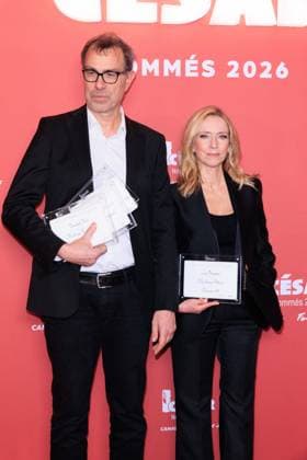 Cesar Nominees Dinner - Paris Dominik Moll and Léa Drucker attend the Cesar Nominees Dinner (Dîner des Nommés) held at Fouquet’s in Paris, France on February 9, 2026, in honor of the nominees of the 51st Cesar Ceremony Photo by David Boyer ABACAPRESS.COM Paris France  Copyright: xBoyerxDavid ABACAx