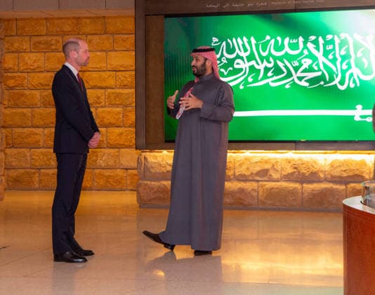 Prince William Meets Mohammed bin Salman - Riyadh Saudi Crown Prince Mohammed bin Salman (also known as MBS) and England’s Prince of Wales William tour At-Turaif, a UNESCO World Heritage Site in Diriyah, near Riyadh, Kingdom of Saudi Arabia, on February 9, 2026. Photo by Balkis Press ABACAPRESS.COM Riyadh Saudi Arabia  Copyright: xBalkisxPress ABACAx