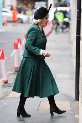 . 10 02 2026. London, United Kingdom. Queen Camilla arriving at a service to mark the 650th Anniversary of the Guild of St Bride s, at St Bride s Church in London .  xStephenxLockx xi-Imagesx IIM-26558-0001