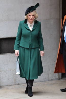 . 10 02 2026. London, United Kingdom. Queen Camilla leaving a service to mark the 650th Anniversary of the Guild of St Bride s, at St Bride s Church in London .  xStephenxLockx xi-Imagesx IIM-26558-0010