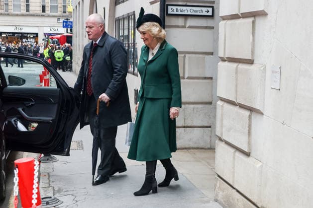 February 10, 2026, London, London, UK: London, UK. Queen Camilla departs St BrideÃ¢â‚¬â ¢s Church in the City of London after attending a Service of Celebration marking the 650th anniversary of the Royal Confirmation of the Guild of St Bride. London UK  - ZUMAl94_ 20260210_zaf_l94_050 Copyright: xDinendraxHariax