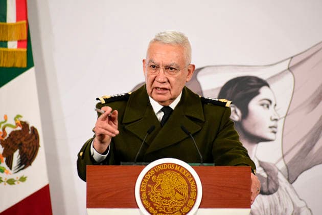 Mexico™s President Claudia Sheinbaum Holds Security Report Conference Minister of Mexican National Defense, Ricardo Trevilla Trejo, speaks during a briefing conference on the monthly security report at National Palace. on February 10, 2026 in Mexico City, Mexico. (Photo by Luis Barron Eyepix Group) Copyright: xLuisxBarronx xEyepixxGroupx LB_10022026_175757