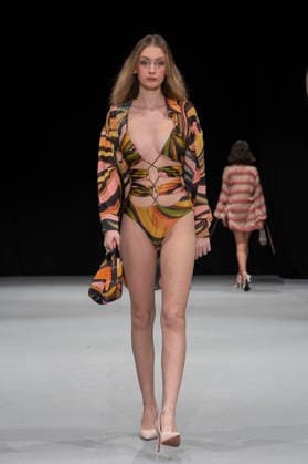 February 10, 2026, Madrid, Madrid, Spain: The model walks the runway at the MOMAD International Fashion Show, wearing designs by students from the ACQUADICOCCO, Madrid School of Fashion Design), Madrid, (02.06.26) Madrid Spain  - ZUMAc312 20260210_zsp_c312_044 Copyright: xOscarxManuelxSanchezx