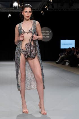 February 10, 2026, Madrid, Madrid, Spain: The model walks the runway at the MOMAD International Fashion Show, wearing designs by students from the ACQUADICOCCO, Madrid School of Fashion Design), Madrid, (02.06.26) Madrid Spain  - ZUMAc312 20260210_zsp_c312_074 Copyright: xOscarxManuelxSanchezx