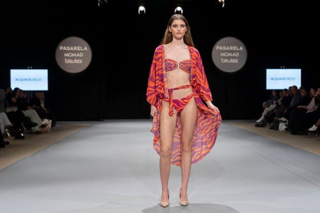 February 10, 2026, Madrid, Madrid, Spain: The model walks the runway at the MOMAD International Fashion Show, wearing designs by students from the ACQUADICOCCO, Madrid School of Fashion Design), Madrid, (02.06.26) Madrid Spain  - ZUMAc312 20260210_zsp_c312_085 Copyright: xOscarxManuelxSanchezx