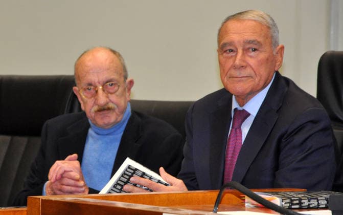Palermo. Bunker courtroom at Ucciardone prison, 40 years after the Mafia maxi-trial, presentation of Pietro Grasso s book U MAXI . Photograph by Alessandro Fucarini.  Copyright: xalessandroxfucarinix xipa-agency.netx xfucarinix IPA_Agency_IPA71232208