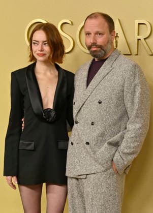 Emma Stone and Yorgos Lanthimos attend the 98th annual Oscars nominees luncheon at the Beverly Hilton Hotel in Beverly Hills, California on Tuesday, February 10, 2026.  LAP20260210653 JIMxRUYMEN