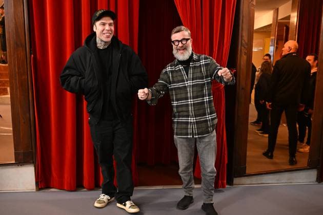 Sanremo: 76th Italian Song Festival. Fourth day of rehearsals. Pictured: Fedez and Marco Masini  Copyright: xMaurizioxD Avanzox xipa-agency.netx xMaurizioxDxAvanzox IPA_Agency_IPA71248431