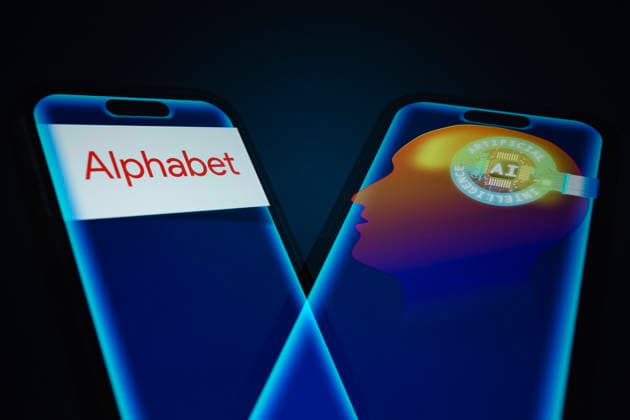 February 11, 2026, Taichung, Taiwan: Logo of Alphabet, the parent company of Google, and visual representation of artificial intelligence (AI) displayed on smartphone. Taichung Taiwan - ZUMAc217 20260211_zip_c217_006 Copyright: xAndrexM.xChangx