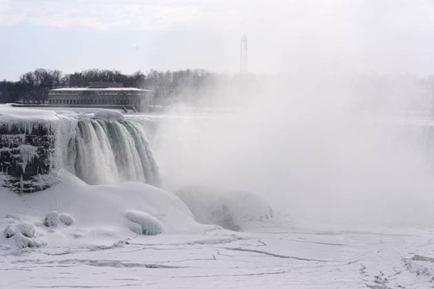 Niagara Falls Partially Freezes NIAGARA FALLS, CANADA - FEBRUARY 10 : Partially frozen Niagara Falls are seen amid below-freezing temperatures in Ontario, Canada on February 10, 2026. Mert Alper Dervis Anadolu Ontario Canada. Editorial use only. Please get in touch for any other usage.  Copyright: x2026xAnadoluxMertxAlperxDervisx