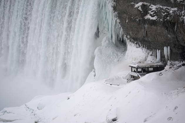 Niagara Falls Partially Freezes NIAGARA FALLS, CANADA - FEBRUARY 10 : Partially frozen Niagara Falls are seen amid below-freezing temperatures in Ontario, Canada on February 10, 2026. Mert Alper Dervis Anadolu Ontario Canada. Editorial use only. Please get in touch for any other usage.  Copyright: x2026xAnadoluxMertxAlperxDervisx