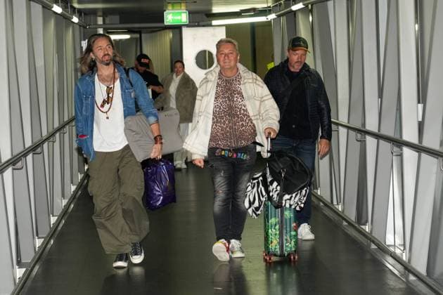 RTL Dschungelcamp - Frankfurt 2026. Gil Ofarim, Hubert Fella und Hardy Krüger bei der Rueckkehr der Dschungelcamp-Kandidaten der RTL-Reality-TV-Show - Ich bin ein Star – Holt mich hier raus! aus Australien am 11.02.2026 am Flughafen Frankfurt am Main. Frankfurt Flughafen Hessen
