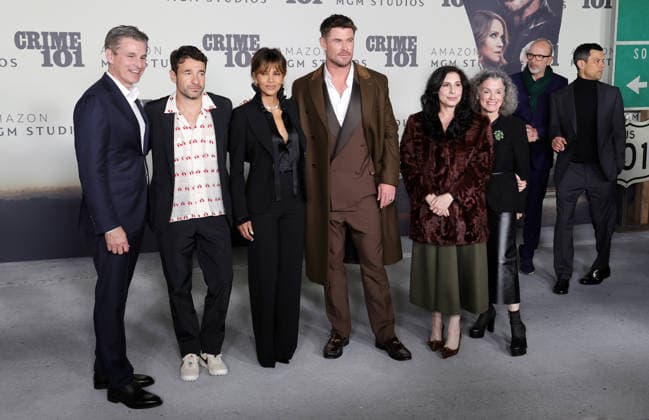 World Premiere Of Amazon MGM Studios Crime 101 10 February, 2026 - Los Angeles, California -Mike Hopkins, Bart Layton, Halle Berry, Chris Hemsworth, Sue Kroll, Courtenay Valenti. World Premiere Of Amazon MGM Studios Crime 101 held at The United Theater on Broadway, in Los Angeles. Photo Credit: AdMedia Los Angeles CA United States EDITORIAL USE ONLY  Copyright: xx ADx admphotostwo967779