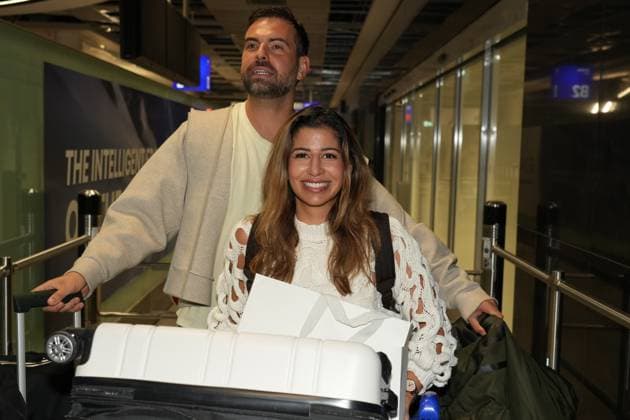 RTL Dschungelcamp - Frankfurt 2026. Eva Benetatou bei der Rueckkehr der Dschungelcamp-Kandidaten der RTL-Reality-TV-Show - Ich bin ein Star – Holt mich hier raus! aus Australien am 11.02.2026 am Flughafen Frankfurt am Main. Frankfurt Flughafen Hessen