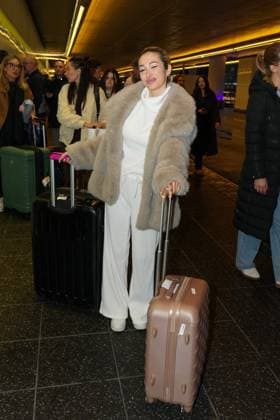 RTL Dschungelcamp - Frankfurt 2026. Ariel Hediger bei der Rueckkehr der Dschungelcamp-Kandidaten der RTL-Reality-TV-Show - Ich bin ein Star – Holt mich hier raus! aus Australien am 11.02.2026 am Flughafen Frankfurt am Main. Frankfurt Flughafen Hessen