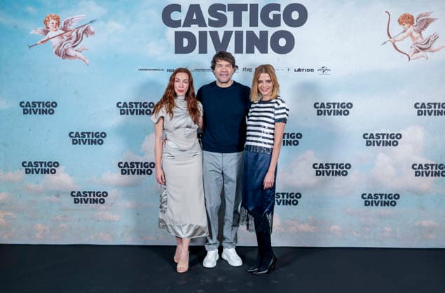 Photocall of the Divine Punishment junket Actresses Natalia Rodríguez and Macarena Gómez, and actor Juan Dávila, pose at the photocall of the Divine Punishment junket, at the Hotel Urso, on February 11, 2026, in Madrid Spain The film tells the story of Pedro, a chaotic and lonely nurse whose life takes a 180-degree turn when he accidentally receives a magic box that gives him supernatural powers 11 FEBRUARY 2026 Spain  Copyright: xAlbertoxOrtegax 7281409