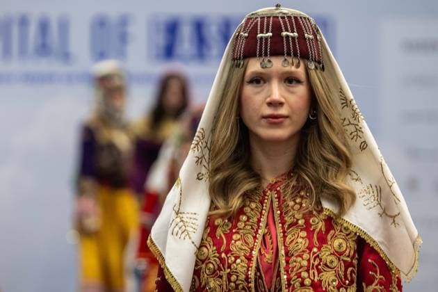 Capital of Fashion COF 26 kicks off in Ankara ANKARA, TURKIYE - FEBRUARY 11: Models with traditional clothing walk the runway during the Ankara Ready-to-Wear and Fashion Days (Capital of Fashion COF 26) organized for the fourth time this year under the leadership of the Ankara Clothing Manufacturers Association (AGSD), at ATO Congresium, Ankara, Turkiye on February 11, 2026. Ismail Aslandag Anadolu Ankara Turkey. Editorial use only. Please get in touch for any other usage.  Copyright: x2026xAnadoluxIsmailxAslandagx