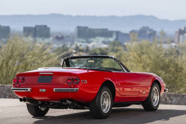 Vintage Hollywood Ferrari that featured in A Star is Born heads under the hammer at estimated £1.9m Story from Jam Press (Hollywood Ferrari Sale) Pictured: The 1971 Ferrari 365 GTB 4 Daytona Spider by Scaglietti. Vintage Hollywood Ferrari that featured in A Star is Born heads under the hammer at estimated £1.9m A vintage Hollywood Ferrari that featured in ‘A Star is Born’ heads under the hammer at an estimated £1.9m. This breathtaking 1971 Ferrari 365 GTB 4 Daytona Spider by Scaglietti presents a unique chance at owning a part of silver screen history. The motor is believed to have appeared in both A Star Is Born, featuring Kris Kristofferson and Barbra Streisand, and The Gumball in 1976. The 55-year-old ride was formerly owned by  Copyright: xJamxPress CourtesyxofxRMxSotheby s