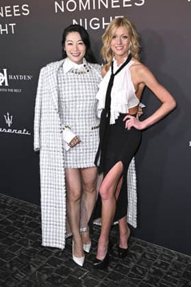 Arden Cho und Katherine McNamara bei der Hollywood Reporter Academy Award Nominees Night im Chateau Marmont. Los Angeles, 10.02.2026