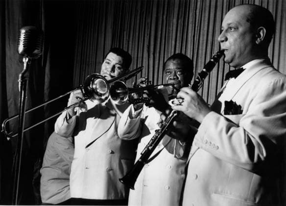 RECORD DATE NOT STATED Louis Armstrong s All Stars: Jack Teagarden, Louis Armstrong, and Barney Bigard, 1950. EDITORIAL USE ONLY  Copyright: x